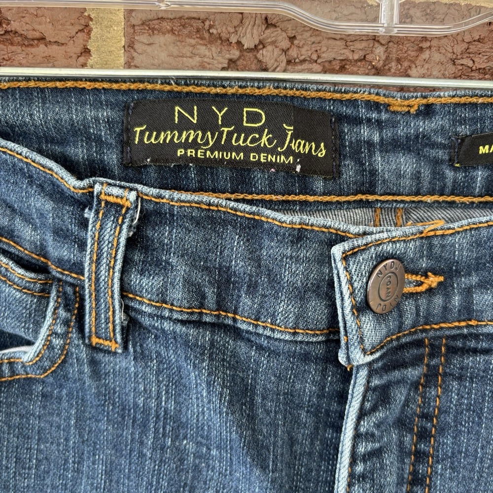 NYDJ Tummy Tuck High Rise Bootcut Jeans Womens 8 Dark Wash 30X30 Made in USA - Picture 4 of 9